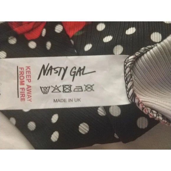 Women's Cut It Out Floral Polka Dot Rose Pattern Mini Dress Size 4 Nasty Gal - Picture 9 of 12